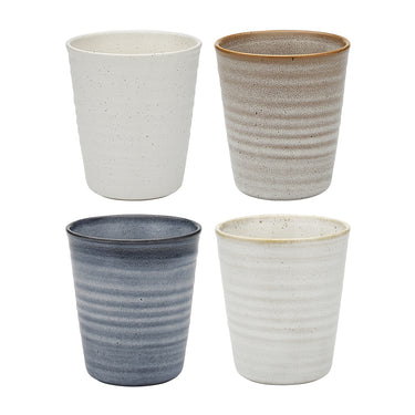 4 Piece Sand Dusk Tan & Linen Dwell 220ml Cuddle Mug Set